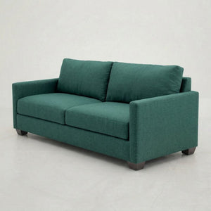 English Elm Damon Square Arm Chenille Sofa American Crafted for Classic Living Room Style Forest Green B2761P498784