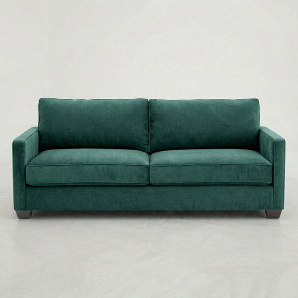 English Elm Damon Square Arm Chenille Sofa American Crafted for Classic Living Room Style Forest Green B2761P498784