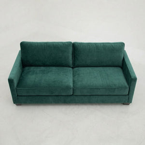 English Elm Damon Square Arm Chenille Sofa American Crafted for Classic Living Room Style Forest Green B2761P498784