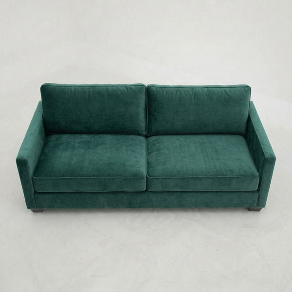 English Elm Damon Square Arm Chenille Sofa American Crafted for Classic Living Room Style Forest Green B2761P498784