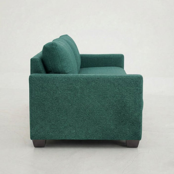 English Elm Damon Square Arm Chenille Sofa American Crafted for Classic Living Room Style Forest Green B2761P498784