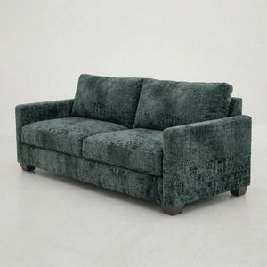 English Elm Damon Square Arm Chenille Sofa American Crafted for Classic Living Room Style Charcoal Green B2761P498785