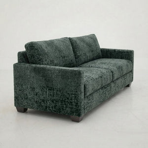 English Elm Damon Square Arm Chenille Sofa American Crafted for Classic Living Room Style Charcoal Green B2761P498785
