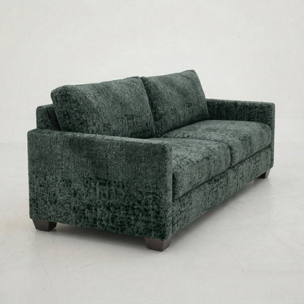 English Elm Damon Square Arm Chenille Sofa American Crafted for Classic Living Room Style Charcoal Green B2761P498785