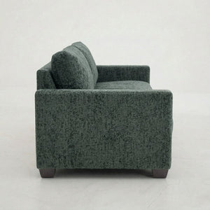 English Elm Damon Square Arm Chenille Sofa American Crafted for Classic Living Room Style Charcoal Green B2761P498785