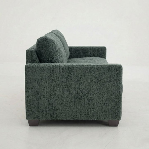 English Elm Damon Square Arm Chenille Sofa American Crafted for Classic Living Room Style Charcoal Green B2761P498785