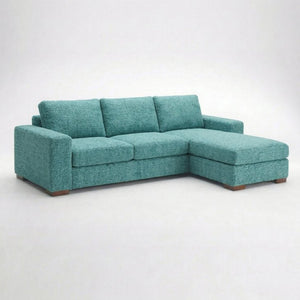 English Elm Modena L-Shaped Sectional Emerald Polyester Chaise Contemporary Living Room Sofa Hepburn Emerald B2761P499192