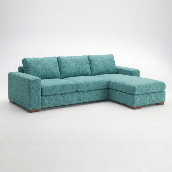 English Elm Modena L-Shaped Sectional Emerald Polyester Chaise Contemporary Living Room Sofa Hepburn Emerald B2761P499192
