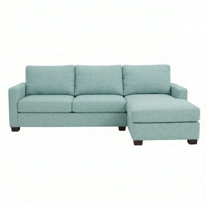 English Elm Modena L-Shaped Sectional Emerald Polyester Chaise Contemporary Living Room Sofa Leslie Robins Egg B2761P499195