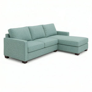 English Elm Modena L-Shaped Sectional Emerald Polyester Chaise Contemporary Living Room Sofa Leslie Robins Egg B2761P499195