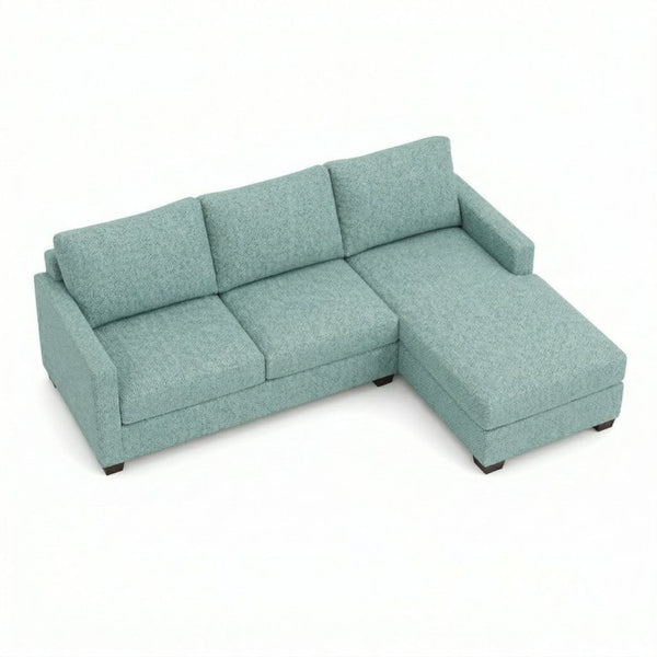 English Elm Modena L-Shaped Sectional Emerald Polyester Chaise Contemporary Living Room Sofa Leslie Robins Egg B2761P499195