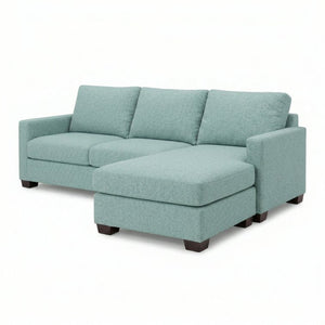 English Elm Modena L-Shaped Sectional Emerald Polyester Chaise Contemporary Living Room Sofa Leslie Robins Egg B2761P499195