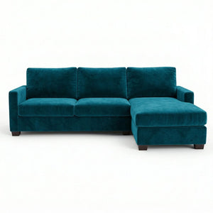 English Elm Talmadge L-shaped Chenille Sectional Handcrafted Usa Chaise Lounge Contemporary Living Room Antique Peacock B2761P499198