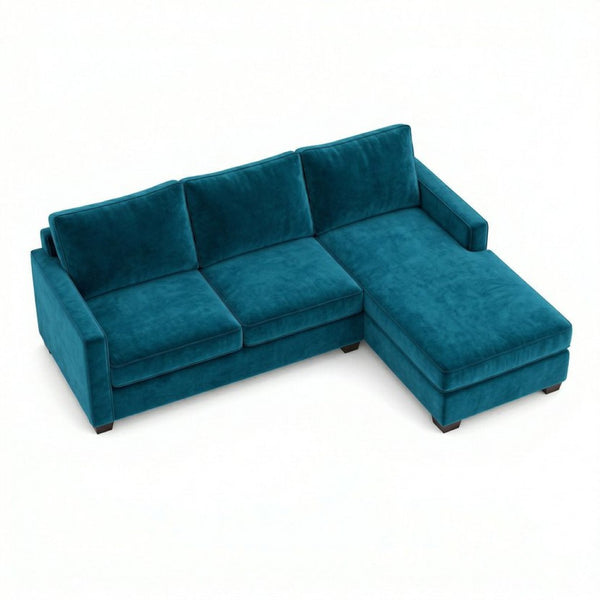 English Elm Talmadge L-shaped Chenille Sectional Handcrafted Usa Chaise Lounge Contemporary Living Room Antique Peacock B2761P499198