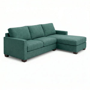 English Elm Talmadge L-shaped Chenille Sectional Handcrafted Usa Chaise Lounge Contemporary Living Room Kelly Green B2761P499199
