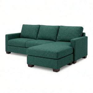 English Elm Talmadge L-shaped Chenille Sectional Handcrafted Usa Chaise Lounge Contemporary Living Room Kelly Green B2761P499199