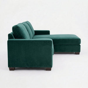 English Elm Talmadge L-shaped Chenille Sectional Handcrafted Usa Chaise Lounge Contemporary Living Room Kelly Green B2761P499199