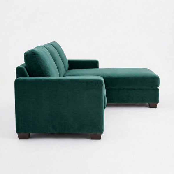 English Elm Talmadge L-shaped Chenille Sectional Handcrafted Usa Chaise Lounge Contemporary Living Room Kelly Green B2761P499199