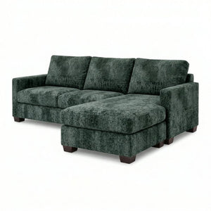 English Elm Talmadge L-shaped Chenille Sectional Handcrafted Usa Chaise Lounge Contemporary Living Room Antique Charcoal B2761P499200