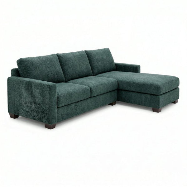 English Elm Talmadge L-shaped Chenille Sectional Handcrafted Usa Chaise Lounge Contemporary Living Room Antique Charcoal B2761P499200