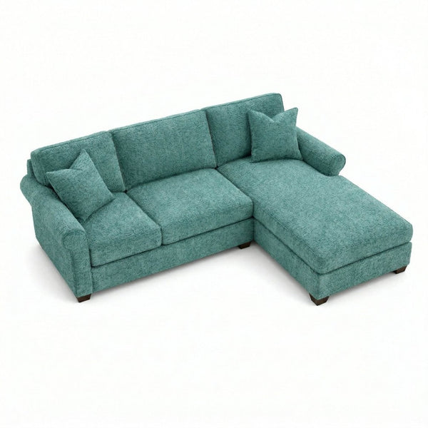 English Elm Irlanda L-Shaped Sectional with Chaise Emerald Polyester Modern Living Room Sofa Let Me Count: I-R-L-A-N-D-A(7) Space L(1)-S-H-A-P-E-D(6) S-E-C-T-I-O-N-A-L(9) W-I-T-H(4) C-H-A Hepburn Emerald B2761P499201