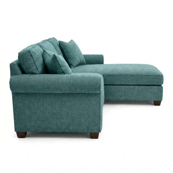 English Elm Irlanda L-Shaped Sectional with Chaise Emerald Polyester Modern Living Room Sofa Let Me Count: I-R-L-A-N-D-A(7) Space L(1)-S-H-A-P-E-D(6) S-E-C-T-I-O-N-A-L(9) W-I-T-H(4) C-H-A Hepburn Emerald B2761P499201