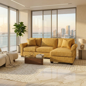 English Elm Irlanda L-Shaped Sectional with Chaise Emerald Polyester Modern Living Room Sofa Let Me Count: I-R-L-A-N-D-A(7) Space L(1)-S-H-A-P-E-D(6) S-E-C-T-I-O-N-A-L(9) W-I-T-H(4) C-H-A Hepburn Chai Tea B2761P499202