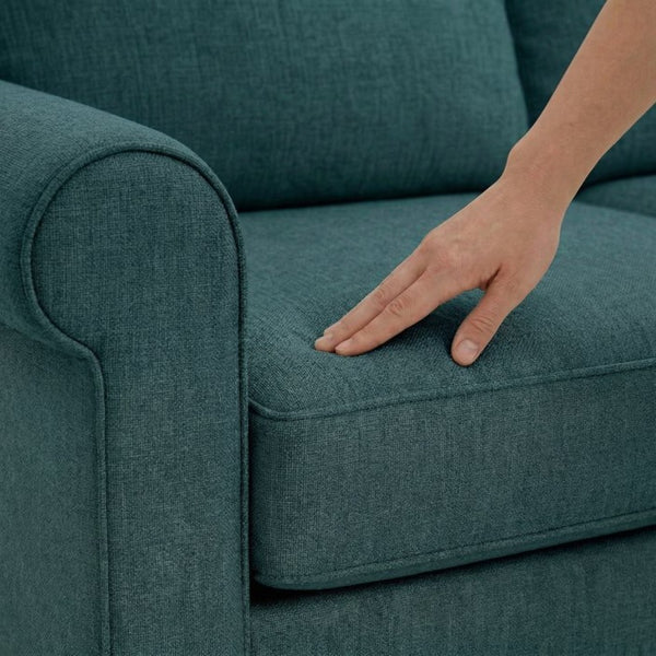 English Elm Irlanda L-Shaped Sectional with Chaise Emerald Polyester Modern Living Room Sofa Let Me Count: I-R-L-A-N-D-A(7) Space L(1)-S-H-A-P-E-D(6) S-E-C-T-I-O-N-A-L(9) W-I-T-H(4) C-H-A Hepburn Teal B2761P499203