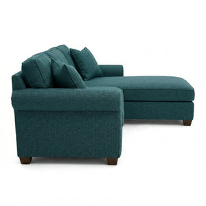 English Elm Irlanda L-Shaped Sectional with Chaise Emerald Polyester Modern Living Room Sofa Let Me Count: I-R-L-A-N-D-A(7) Space L(1)-S-H-A-P-E-D(6) S-E-C-T-I-O-N-A-L(9) W-I-T-H(4) C-H-A Hepburn Teal B2761P499203