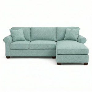 English Elm Irlanda L-Shaped Sectional with Chaise Emerald Polyester Modern Living Room Sofa Let Me Count: I-R-L-A-N-D-A(7) Space L(1)-S-H-A-P-E-D(6) S-E-C-T-I-O-N-A-L(9) W-I-T-H(4) C-H-A Leslie Robins Egg B2761P499204