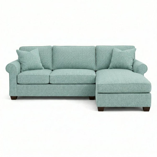 English Elm Irlanda L-Shaped Sectional with Chaise Emerald Polyester Modern Living Room Sofa Let Me Count: I-R-L-A-N-D-A(7) Space L(1)-S-H-A-P-E-D(6) S-E-C-T-I-O-N-A-L(9) W-I-T-H(4) C-H-A Leslie Robins Egg B2761P499204
