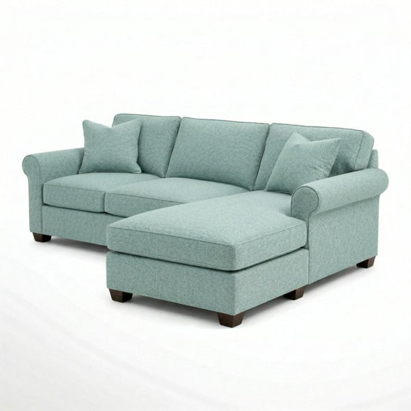 English Elm Irlanda L-Shaped Sectional with Chaise Emerald Polyester Modern Living Room Sofa Let Me Count: I-R-L-A-N-D-A(7) Space L(1)-S-H-A-P-E-D(6) S-E-C-T-I-O-N-A-L(9) W-I-T-H(4) C-H-A Leslie Robins Egg B2761P499204