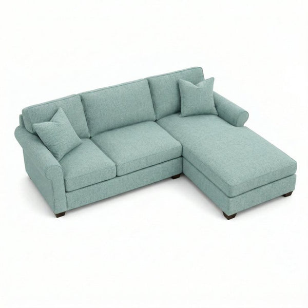 English Elm Irlanda L-Shaped Sectional with Chaise Emerald Polyester Modern Living Room Sofa Let Me Count: I-R-L-A-N-D-A(7) Space L(1)-S-H-A-P-E-D(6) S-E-C-T-I-O-N-A-L(9) W-I-T-H(4) C-H-A Leslie Robins Egg B2761P499204