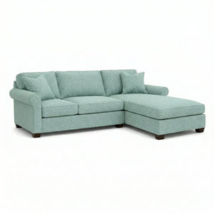 English Elm Irlanda L-Shaped Sectional with Chaise Emerald Polyester Modern Living Room Sofa Let Me Count: I-R-L-A-N-D-A(7) Space L(1)-S-H-A-P-E-D(6) S-E-C-T-I-O-N-A-L(9) W-I-T-H(4) C-H-A Leslie Robins Egg B2761P499204