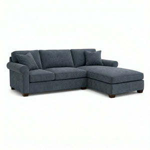 English Elm Irlanda L-Shaped Sectional with Chaise Emerald Polyester Modern Living Room Sofa Let Me Count: I-R-L-A-N-D-A(7) Space L(1)-S-H-A-P-E-D(6) S-E-C-T-I-O-N-A-L(9) W-I-T-H(4) C-H-A Leslie Peacock Slate Blue B2761P499205