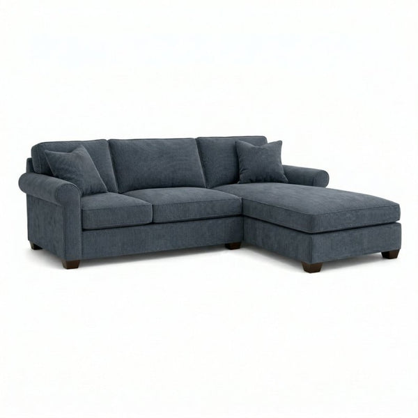English Elm Irlanda L-Shaped Sectional with Chaise Emerald Polyester Modern Living Room Sofa Let Me Count: I-R-L-A-N-D-A(7) Space L(1)-S-H-A-P-E-D(6) S-E-C-T-I-O-N-A-L(9) W-I-T-H(4) C-H-A Leslie Peacock Slate Blue B2761P499205