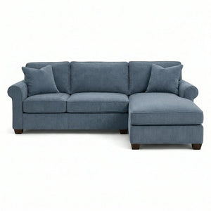 English Elm Irlanda L-Shaped Sectional with Chaise Emerald Polyester Modern Living Room Sofa Let Me Count: I-R-L-A-N-D-A(7) Space L(1)-S-H-A-P-E-D(6) S-E-C-T-I-O-N-A-L(9) W-I-T-H(4) C-H-A Leslie Peacock Slate Blue B2761P499205