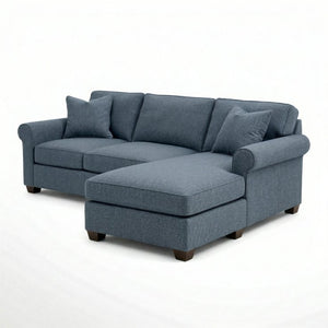 English Elm Irlanda L-Shaped Sectional with Chaise Emerald Polyester Modern Living Room Sofa Let Me Count: I-R-L-A-N-D-A(7) Space L(1)-S-H-A-P-E-D(6) S-E-C-T-I-O-N-A-L(9) W-I-T-H(4) C-H-A Leslie Peacock Slate Blue B2761P499205