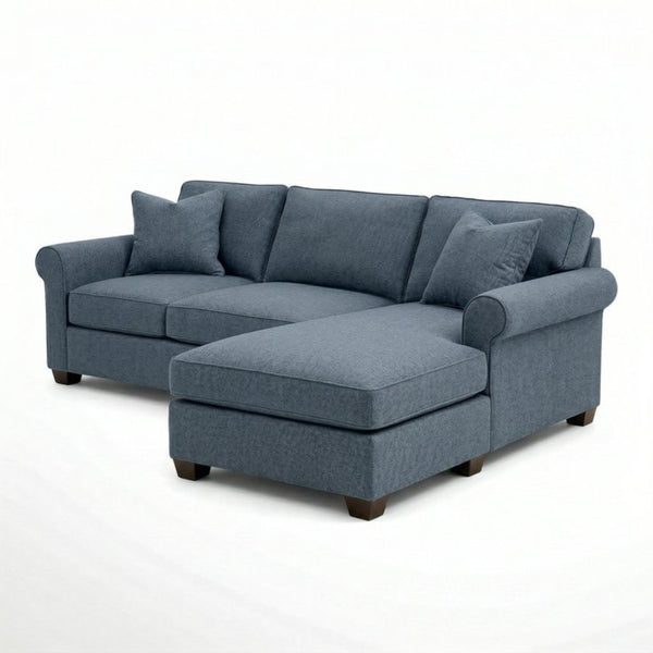 English Elm Irlanda L-Shaped Sectional with Chaise Emerald Polyester Modern Living Room Sofa Let Me Count: I-R-L-A-N-D-A(7) Space L(1)-S-H-A-P-E-D(6) S-E-C-T-I-O-N-A-L(9) W-I-T-H(4) C-H-A Leslie Peacock Slate Blue B2761P499205