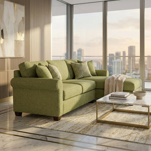 English Elm Irlanda L-Shaped Sectional with Chaise Emerald Polyester Modern Living Room Sofa Let Me Count: I-R-L-A-N-D-A(7) Space L(1)-S-H-A-P-E-D(6) S-E-C-T-I-O-N-A-L(9) W-I-T-H(4) C-H-A Notion Appletini B2761P499206