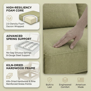 English Elm Irlanda L-Shaped Sectional with Chaise Emerald Polyester Modern Living Room Sofa Let Me Count: I-R-L-A-N-D-A(7) Space L(1)-S-H-A-P-E-D(6) S-E-C-T-I-O-N-A-L(9) W-I-T-H(4) C-H-A Notion Appletini B2761P499206