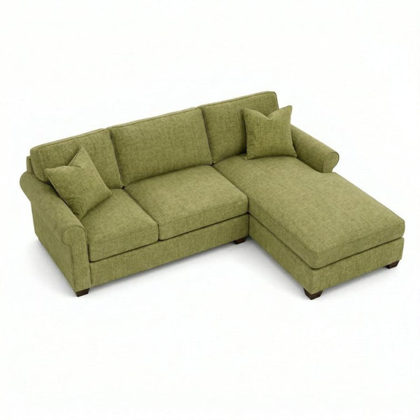English Elm Irlanda L-Shaped Sectional with Chaise Emerald Polyester Modern Living Room Sofa Let Me Count: I-R-L-A-N-D-A(7) Space L(1)-S-H-A-P-E-D(6) S-E-C-T-I-O-N-A-L(9) W-I-T-H(4) C-H-A Notion Appletini B2761P499206