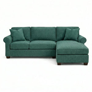 English Elm Talmadge L-shaped Chenille Sectional Handcrafted Usa Chaise Lounge Contemporary Living Room Antique Kelly Green (Forest Green) B2761P499208