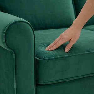 English Elm Talmadge L-shaped Chenille Sectional Handcrafted Usa Chaise Lounge Contemporary Living Room Antique Kelly Green (Forest Green) B2761P499208