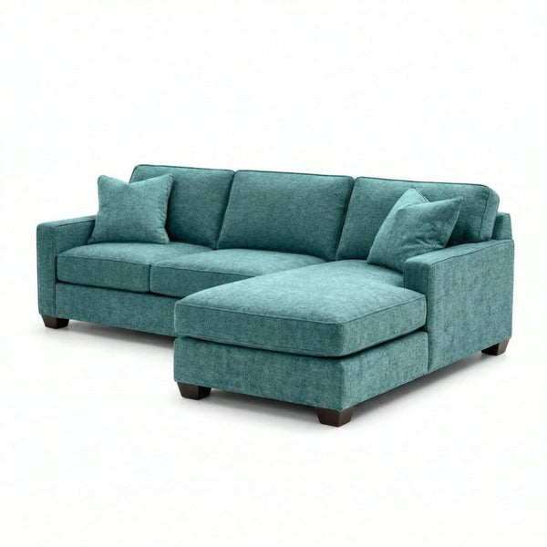 English Elm Clifford L-Shaped Sectional Emerald Polyester Upholstered Living Room Sofa USA Made Hepburn Emerald B2761P499210