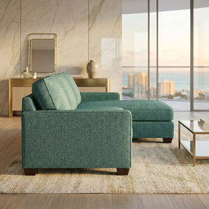 English Elm Clifford L-Shaped Sectional Emerald Polyester Upholstered Living Room Sofa USA Made Hepburn Emerald B2761P499210