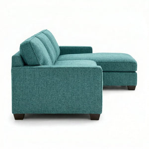 English Elm Clifford L-Shaped Sectional Emerald Polyester Upholstered Living Room Sofa USA Made Hepburn Emerald B2761P499210