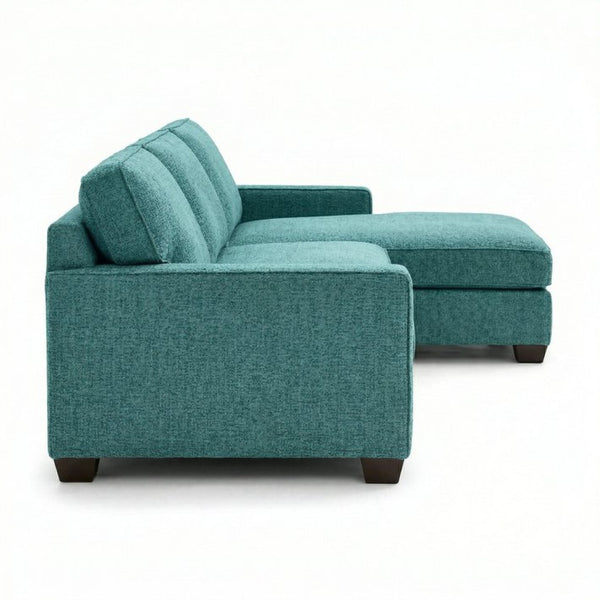 English Elm Clifford L-Shaped Sectional Emerald Polyester Upholstered Living Room Sofa USA Made Hepburn Emerald B2761P499210