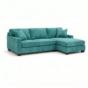 English Elm Clifford L-Shaped Sectional Emerald Polyester Upholstered Living Room Sofa USA Made Hepburn Emerald B2761P499210