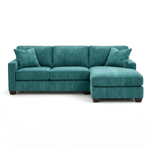 English Elm Clifford L-Shaped Sectional Emerald Polyester Upholstered Living Room Sofa USA Made Hepburn Emerald B2761P499210